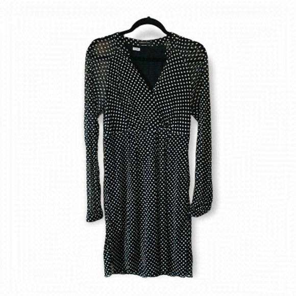 BCBGMaxAzria Dresses & Skirts - bcbg MAX AZRIA Dress Black Polka Dot Chiffon Summer